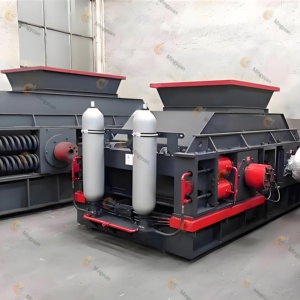 Concasseur industriel à double rouleau robuste avec PLC et moteur AC, haute efficacité, faible bruit, capacité de 25-75 t/h pour l'exploitation minière - Product Image 2