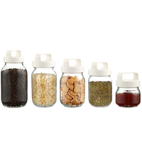 Bocaux Mason à bouche régulière transparents personnalisés de haute qualité avec couvercle à poignée 380ml