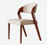 Chaise de salle à manger en bois massif nordique avec revêtement en cuir, écologique, entièrement assemblée pour une utilisation domestique polyvalente