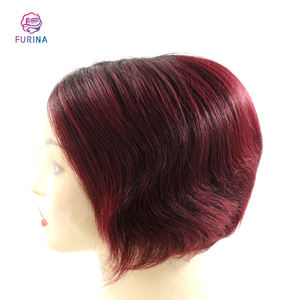 Remy short hair umani <span class=keywords><strong>viola</strong></span> naturale e realistico bella struttura bella frontale T parrucche di pizzo per le donne - Product Image 5