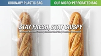Sac à pain micro-perforé personnalisé en OPP avec fermeture à ressort, transparent et respirant, pour boulangerie, avec fermeture à ressort métallique