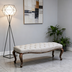 Banco Tapizado Moderno <span class=keywords><strong>de</strong></span> Estilo Europeo con Botones, Taburete Largo <span class=keywords><strong>para</strong></span> Dormitorio, Sala <span class=keywords><strong>de</strong></span> Estar, Hotel, Decoración <span class=keywords><strong>de</strong></span> Hogar <span class=keywords><strong>de</strong></span> Estilo Antiguo - Product Image 5