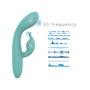 초부드러운 액체 실리콘 10가지 진동 모드 듀얼 모터 가열 성인용 토끼 진동기 여성용 G-스팟 및 클리토리스 쾌감 - Product Image 6