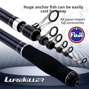 Canna da Pesca LUREKILLER <span class=keywords><strong>3</strong></span>.6m in Carbonio Rinforzato, <span class=keywords><strong>3</strong></span> Sezioni, Ultra Rigida, per Lanci Lunghi, 100-250g, con Anelli Fuji - Product Image 1