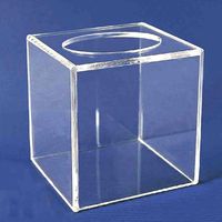 Clear Acrylic Lucky Draw Box Perspex Collection Box Acrylic Raffle Box