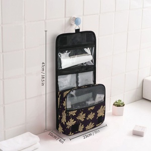 Sac de rangement portable personnalisé avec logo, organiseur de toilette pour femmes, trousse de toilette de voyage suspendue imperméable à fermeture éclair - Product Image 6