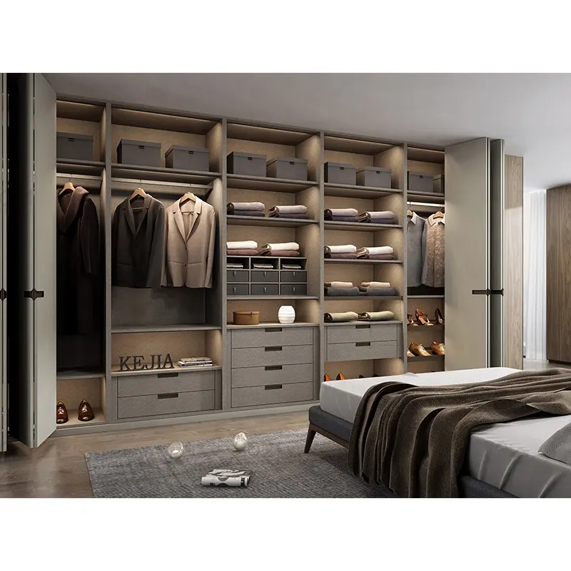 Factory Supply Wardrobes Bedroom Closet Modern Design Top Quality Home Customized Walk In Closet Wardrobe