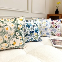 Housse de coussin décorative de luxe en imitation soie, housse de coussin simple, taie d'oreiller géométrique jacquard, housse de coussin pour canapé et salon