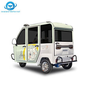 รถสามล้อไฟฟ้ารถขนส่งแบบมีฝาปิดสีเขียวคาราวานไฟฟ้าแบตเตอรี่ไฟฟ้า - Product Image 4