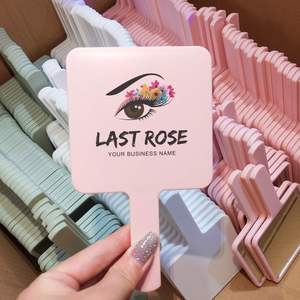 Wholesale Big <b>square</b> White Black pink Make up <b>Mirror</b> OEM logo Handle <b>Mirror</b> With Handheld <b>Mirror</b> - Product Image 1