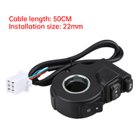 Interrupteur de guidon de moto et de vélo électrique 22 mm, 12 V, étanche IP54, 3 en 1, phare, clignotant, klaxon, avec câble de connexion