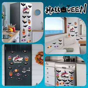 Imán de Sombrero de Bruja de Halloween, Imán de Plástico Popular para Refrigerador de Crucero con Murciélago Negro, Ancla, Aro Salvavidas, Calabaza, Fantasma y Cruz - Product Image 3