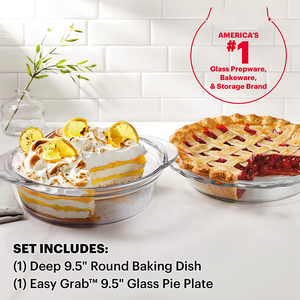 Atacado 2pcs Home Party <span class=keywords><strong>Round</strong></span> Resistente ao calor Borosilicato Vidro Servindo Pratos Comida Torta Panelas <span class=keywords><strong>Baking</strong></span> Trays Set para Forno de Cozinha - Product Image 4