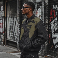 Blouson Bomber de Luxe Personnalisé pour Homme, Matelassé avec Broderie et Motif Lettres, Nouveaux Styles Décontractés pour l'Hiver