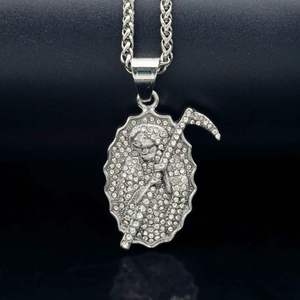 Collar con Colgante de Calavera Vintage Hip Hop 2026 para Hombre, con Circonitas, Resistente al Agua, de Acero Inoxidable, Venta al Por Mayor - Product Image 3