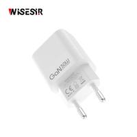 Chargeur mural rapide WISESIR 30W GaN USB-C PD3.0 PPS AC100-240V avec protection OTP pour téléphones, certifié CE FCC