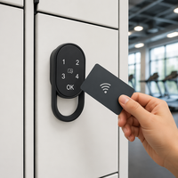Serrure de casier RFID à mot de passe avec rebond automatique, alerte vocale et interface d'alimentation d'urgence pour armoire, tiroir et casier