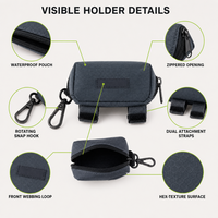 Support de sacs à déjections canines DOLET en gros, écologique et étanche, avec ceintures en nylon/néoprène à clipser facilement, distributeur personnalisable