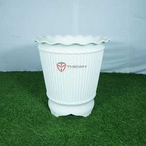 Pot à trois pieds rayé, pots à fleurs en plastique vintage, décoration intérieure, petits pots en porcelaine pour plantes succulentes - Product Image 2