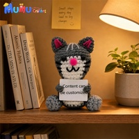 Peluche chat au crochet faite à la main, amigurumi réglable, décoration de bureau, cadeau anti-stress, vente en gros personnalisée