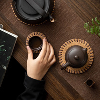En gros Autres sous-tasses à thé en poils, sous-tasses à théière et tasses, sous-tasses isolantes thermiquement faites à la main, accessoires de cérémonie du thé chinois