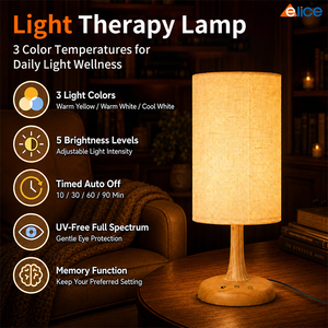 Vente directe usine – Promotion : Lampe de table <span class=keywords><strong>JSK</strong></span> S2 12V, <span class=keywords><strong>3</strong></span> températures de couleur, 5 niveaux de luminosité, lampe thérapeutique anti-stress - Product Image 2