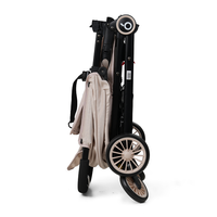 Poussette bébé pliable de luxe en métal, tissu doux pour la peau, légère, poussette d'avion portable, vente en gros