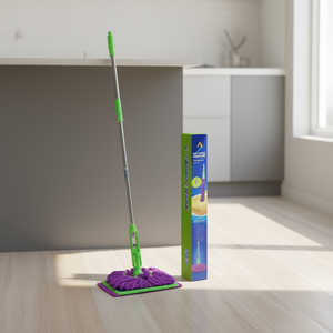 Serpillère magique pliable Myrva, manche télescopique en acier inoxydable, tête rectangulaire en microfibre, outil de nettoyage des sols - Product Image 2