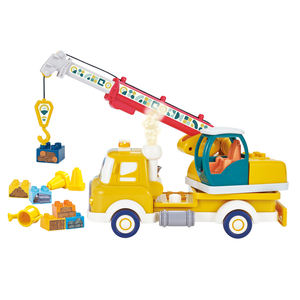 <span class=keywords><strong>Dessin</strong></span> <span class=keywords><strong>animé</strong></span> <span class=keywords><strong>grue</strong></span> <span class=keywords><strong>camion</strong></span> jouets les garçons briques de construction et bloc enfant jouet briques avec son de lumière et fonction de pulvérisation de brouillard - Product Image 1