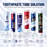 Tubes d'emballage de dentifrice en aluminium et plastique imprimés sur mesure, finition brillante UV, bouchon à vis 12,7-35 mm