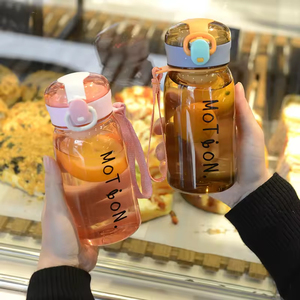 400ml Kids <b>Plastic</b> Water Bottle Cute Bear <b>Plastic</b> Water Bottle with <b>Straw</b> Bounce Cover <b>Drinking</b> Water <b>Plastic</b> Bottle - Product Image 5