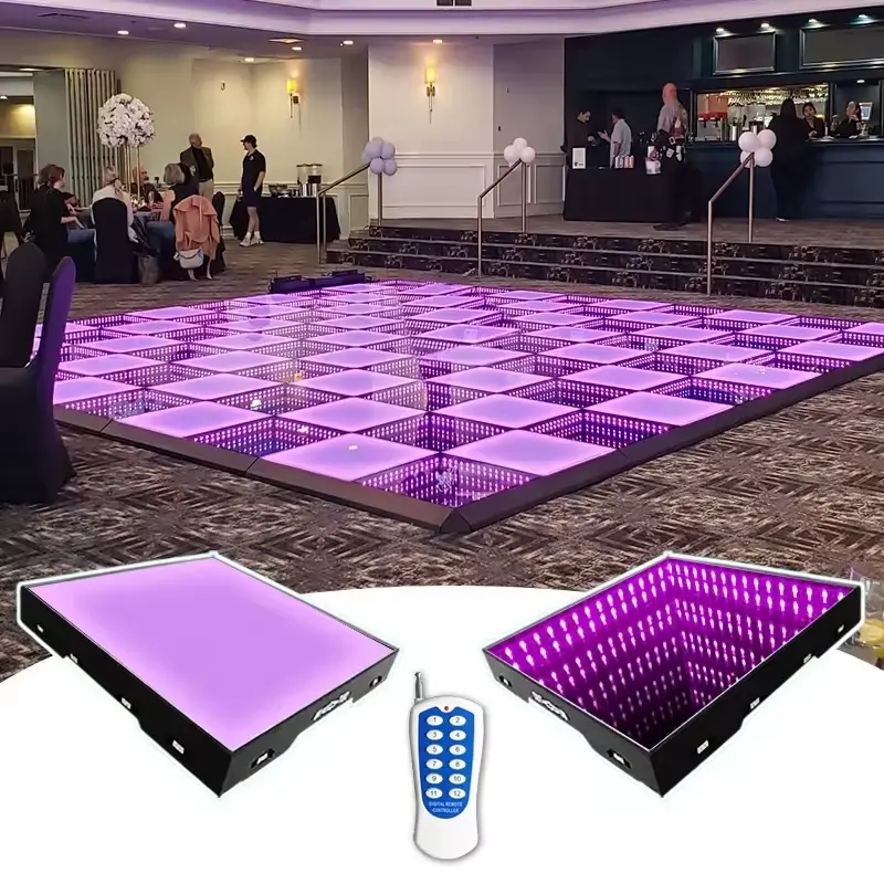 Digitale 3D specchio infinito illuminato luce pista da ballo Led Display piastrelle Xxx cina Video Led pista da ballo per ballare