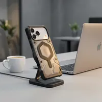 Étui de protection robuste et magnétique transparent en TPU+PC antichoc de luxe pour iPhone 17/16/15 et autres modèles