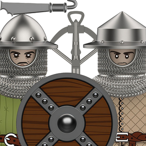 Medieval Milícia Mini Figura de Ação Besta Machete Escudos Armas Blocos De Construção Medieval Militar Soldados Exército Tijolos Brinquedos - Product Image 2