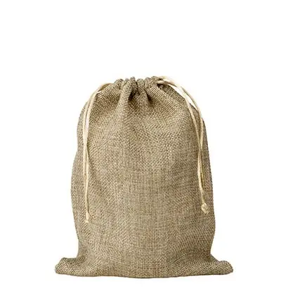 Vendita calda Logo personalizzato stampato Eco Friendly borsa di iuta per noci personalizzato borsa con lap con cordone logo