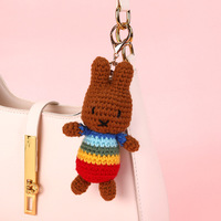 Porte-clés en peluche Lapin et Ours, Pendentif Kawaii Anime, Adorable Porte-clés Dessin Animé pour Sacs à Main et Voitures