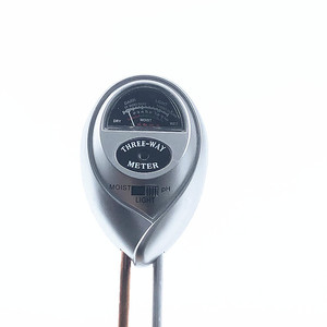Haonan Office Supplies Store Three Way Soil Meter Moisture Ph Light Round Head Double Needle Silver - Product Image 1