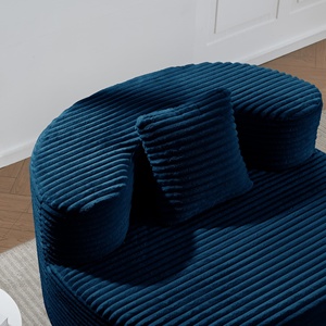 Sillón Individual Moderno de Franela Comprimida, Tapizado, Resistente, Modular, para Villa o Apartamento, sin Brazos, Color Azul - Product Image 4