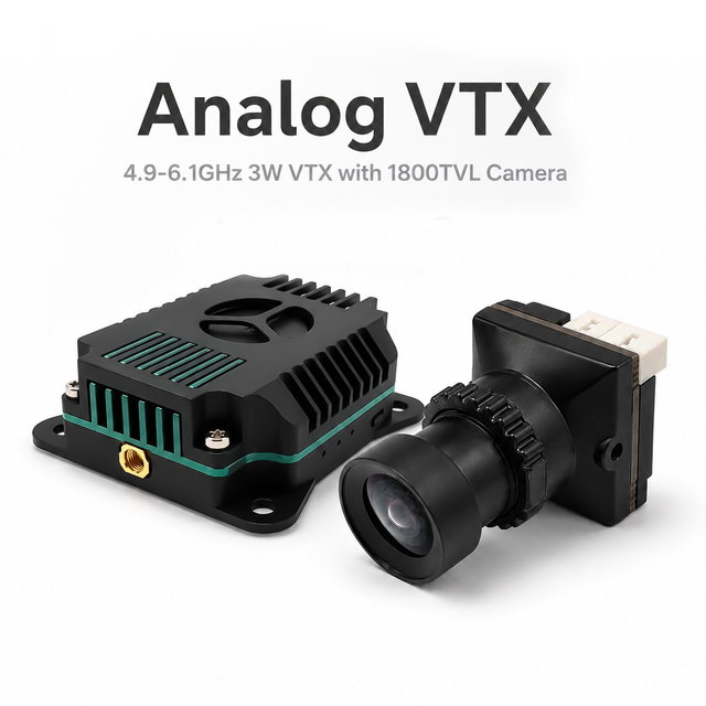 3000mW Long Range Video Transmitter with Night Vision Plastic 3W Analog VTX 1800TVL Camera Combo for Drone Use