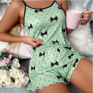 Ensemble Deux Pièces Pyjama Été Femme Sexy et Décontracté, Composé d'un Haut Court à Bretelles et d'un Short, Un Vêtement d'Intérieur Très Demandé - Product Image 6