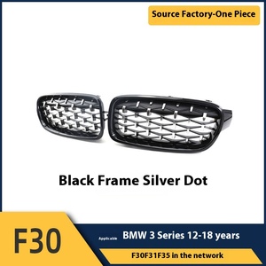Nouvelle calandre style Gypsophila pour BMW Série 3 F30 F31 F35 (2012-2018), cadre noir, points argentés, en ABS, Z041 - Product Image 4