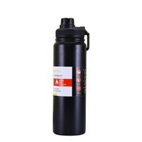 Bouteille d'eau sport isotherme en acier inoxydable, best-seller transfrontalier, avec sangle anti-chute, grande capacité, pour thé et eau en extérieur