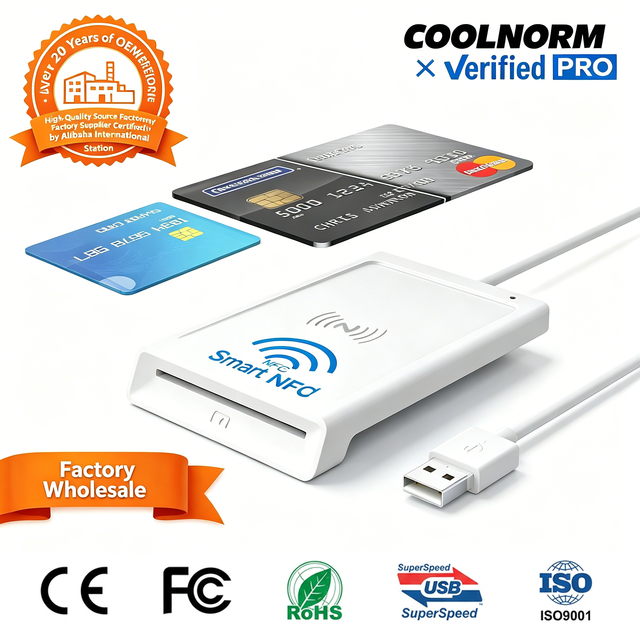 For CR330 OEM USB2.0 ISO14443A/B Health Card NFC Smart EID Card Reader External Installation