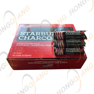 HongQiang 33mm 600pcs Starbazz Charcoal Premium Quality Shisha-Lite Round Charcoal Tablets
