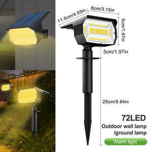 68/72 LED Spot solaire extérieur 5000K lumière du jour étanche 3 modes contrôle sans fil jardin paysage applique murale IP65 petite taille - Product Image 4