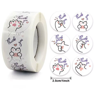 Pegatinas Personalizadas con Logotipo, Lindas Pegatinas con Huellas de Patas de Dibujos Animados, Pegatinas con Etiquetas de Patas de Perro, Gato y Oso para Papelería de Agradecimiento - Product Image 1