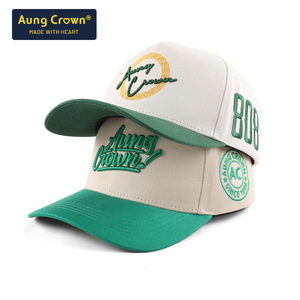 Casquettes de baseball unisexes entièrement personnalisées en gros, 5 panneaux, brodées, en tissu de coton, taille ajustable, bicolores, pour le sport - Product Image 2