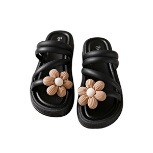 Women's Fashion Summer Custom Slippers 'Fairy Wind' Solid Color Flat Beach Shoes Non-Slip Internet Fashion Trend PVC Soft - Product Image 1