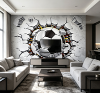 Papier peint mural 3D personnalisé sur le thème du football, revêtement mural autocollant pour chambre de garçon, salle de jeux, décoration murale sportive pour la maison