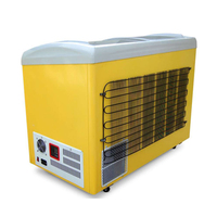 Réfrigérateur à Crème Glacée Solaire 368L DC 12/24V Petit Affichage Réfrigérateur à Popsicle Avec Porte Supérieure Coulissante en Verre Incurvé Congélateur Coffre 368L